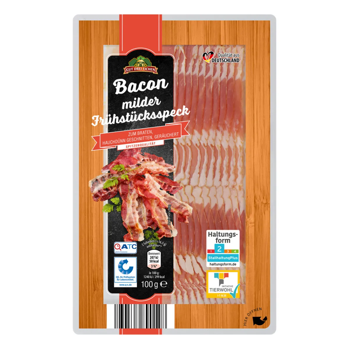 GUT DREI EICHEN Bacon- Schweinefleisch Bei Aldi Nord.|Wurstaufschnitt & Streichwurst Bei Aldi Nord.