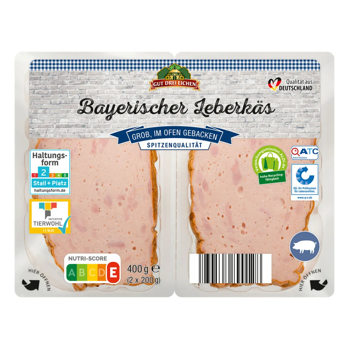 GUT DREI EICHEN Bayerischer Leberkäs- Schweinefleisch Bei Aldi Nord.|Wurstaufschnitt & Streichwurst Bei Aldi Nord.