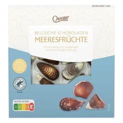 CHOCEUR Belgische Meeresfrüchte- Pralinen & Schoko-Snacks Bei Aldi Nord.
