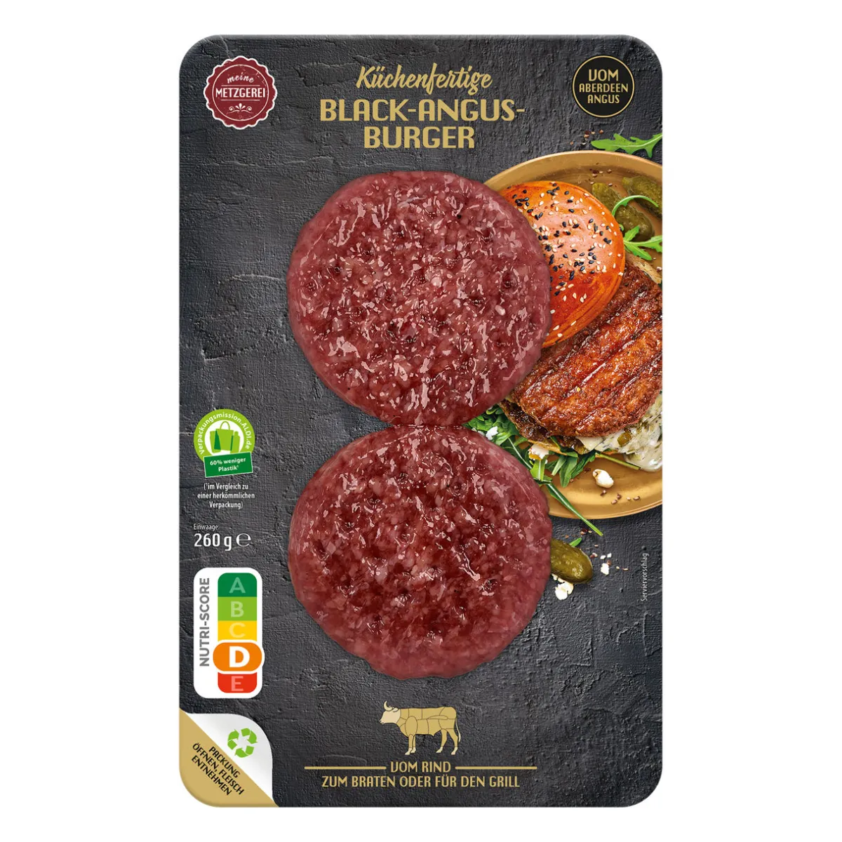 MEINE METZGEREI Black-Angus-Burger- Rindfleisch Bei Aldi Nord.