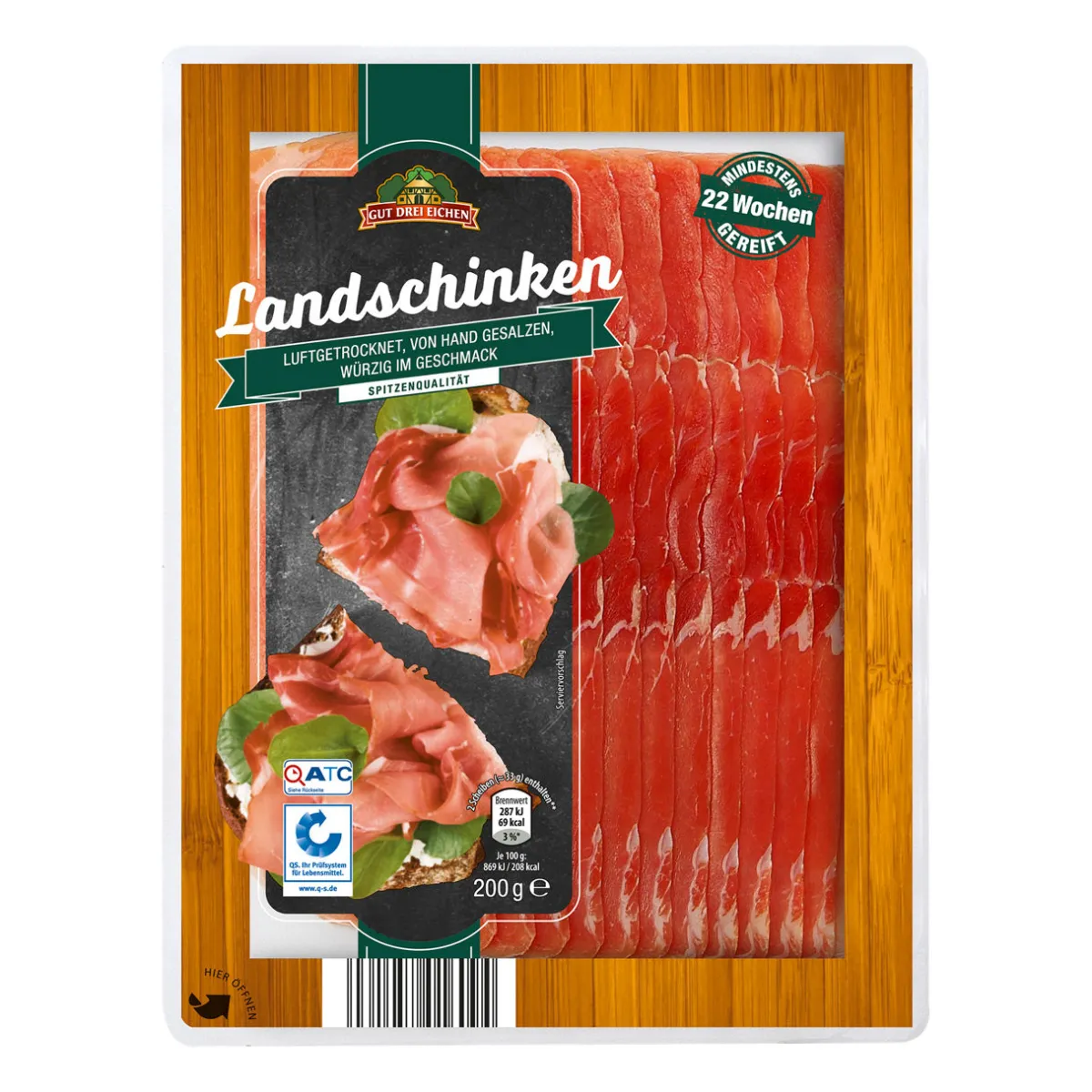 GUT DREI EICHEN Delikatess Rohschinken- Schinken & Salami Bei Aldi Nord.