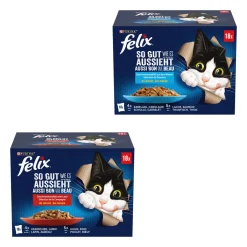 PURINA Felix Geschmacksvielfalt in Gelee- Katzenfutter & Katzenstreu Bei Aldi Nord.