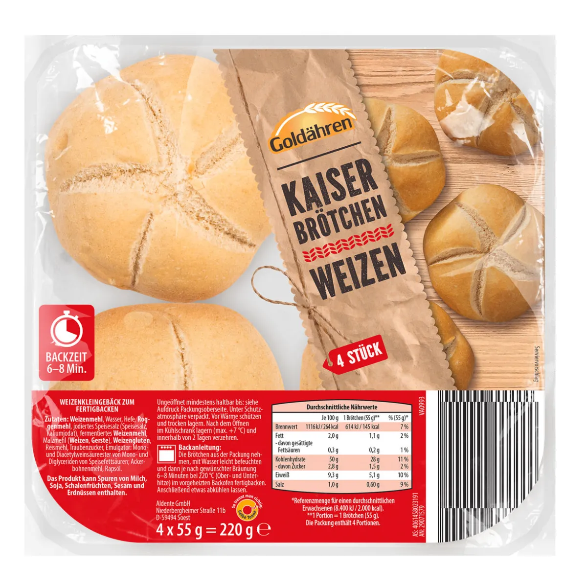 GOLDÄHREN Kaiserbrötchen- Brötchen & Croissants Bei Aldi Nord.