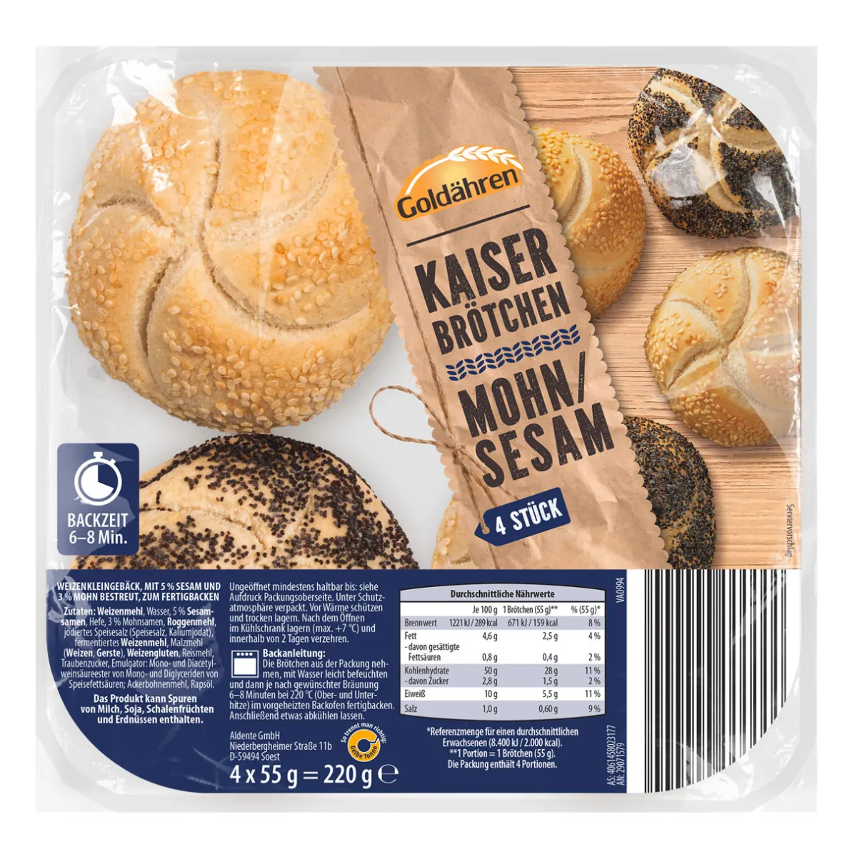 GOLDÄHREN Kaiserbrötchen- Brötchen & Croissants Bei Aldi Nord.