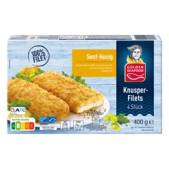 GOLDEN SEAFOOD Knusperfilets- Dosenfisch & Tiefkühlfisch Bei Aldi Nord