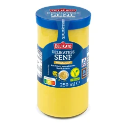 DELIKATO Mittelscharfer Senf- Dips, Saucen & Dressings Bei Aldi Nord.|Vegane Fertigprodukte & Vorräte Bei Aldi Nord.