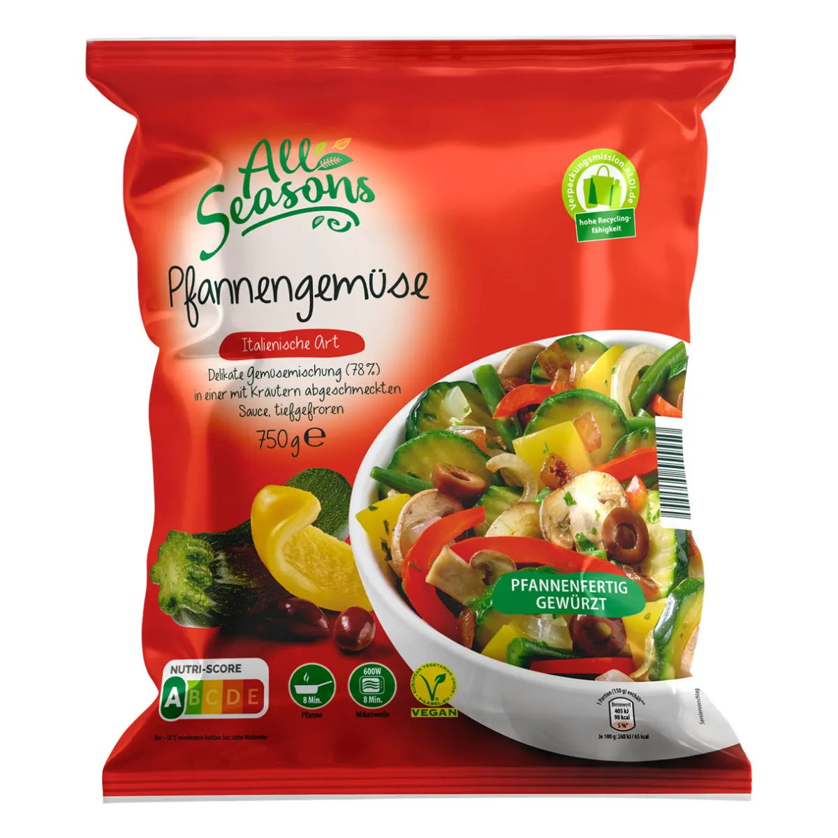 ALL SEASONS Pfannengemüse- Fertiggerichte Für Mikrowelle & Pfanne Bei Aldi Nord.