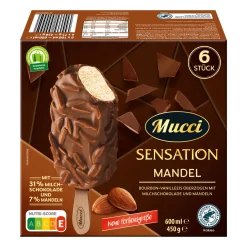 MUCCI Premium-Stieleis Mandel- Waffeleis & Eis Am Stiel Bei Aldi Nord.