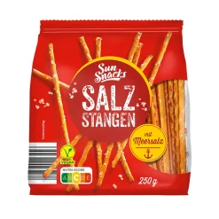 SUN SNACKS Salzstangen- Chips & Salzgebäck Bei Aldi Nord.|Vegane Süßigkeiten & Snacks Bei Aldi Nord.
