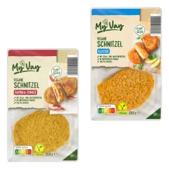 MYVAY Vegane Schnitzel- Vegane Fertigprodukte & Vorräte Bei Aldi Nord.|Veganer Fleischersatz Bei Aldi Nord.