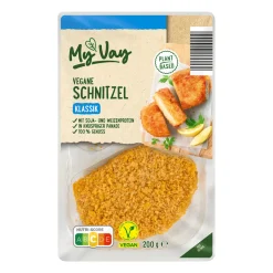 MYVAY Vegane Schnitzel- Vegane Fertigprodukte & Vorräte Bei Aldi Nord.|Veganer Fleischersatz Bei Aldi Nord.