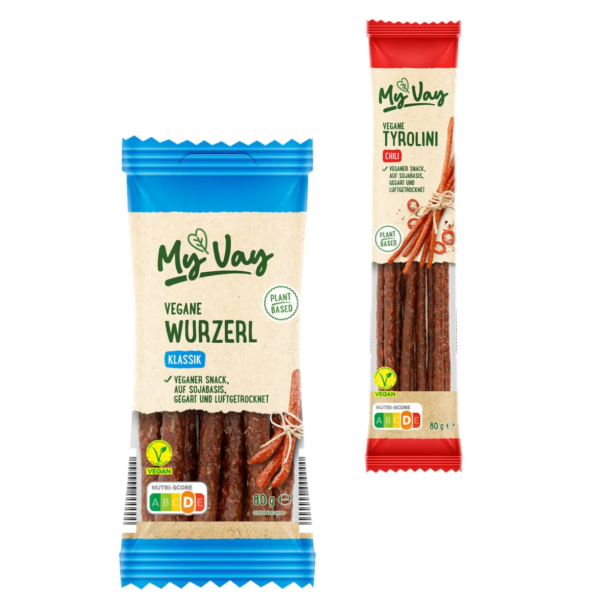 MYVAY Vegane Tyrolini / Wurzerl- Würstchen & Snackwurst Bei Aldi Nord.|Veganer Fleischersatz Bei Aldi Nord.