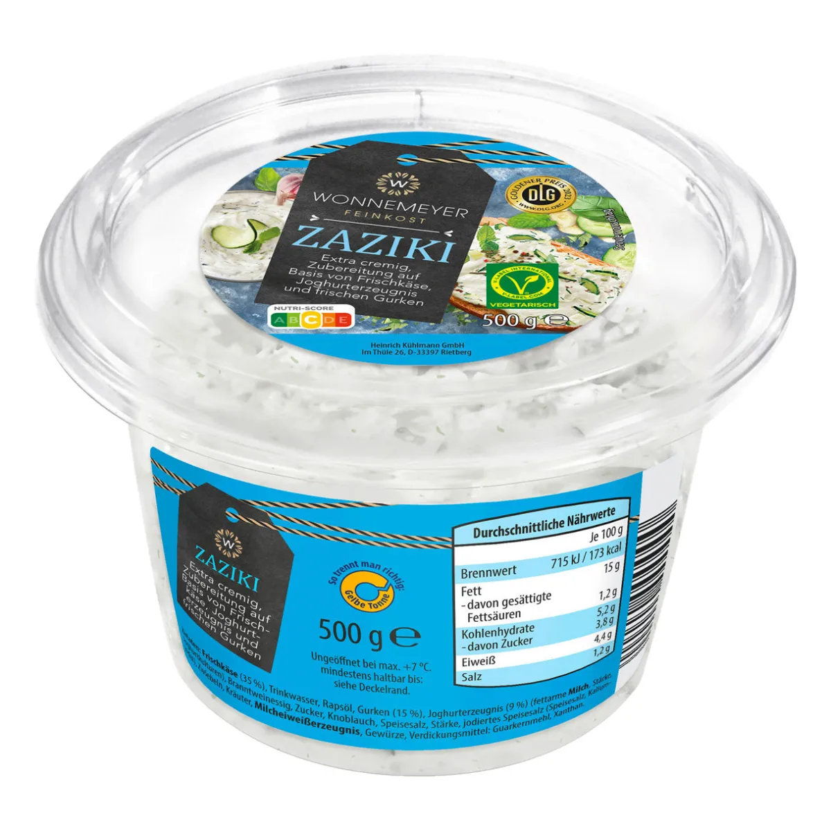 WONNEMEYER Zaziki- Dips, Saucen & Dressings Bei Aldi Nord.|Veganes & Vegetarisches Grillgut Bei Aldi Nord.·Grillbeilagen Im Grillsortiment Von Aldi Nord.